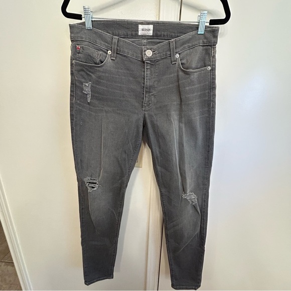 Hudson Krista Super Skinny Jeans Gray Denim Distressed Women’s Size 30 - Picture 3 of 12